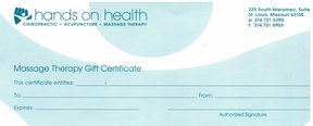 Hands on health gift certificate